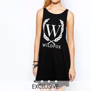 WILDFOX Logo Crest Racerback Tank Mini Dress